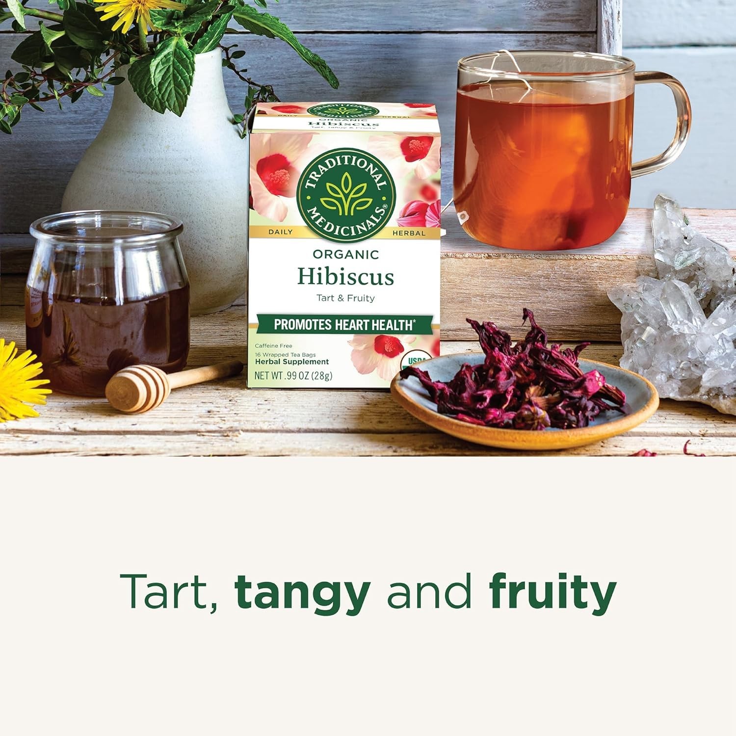 Traditional Medicinals Organic Hibiscus Herbal Tea, 6 Boxes of 16 ct BB 02/2028