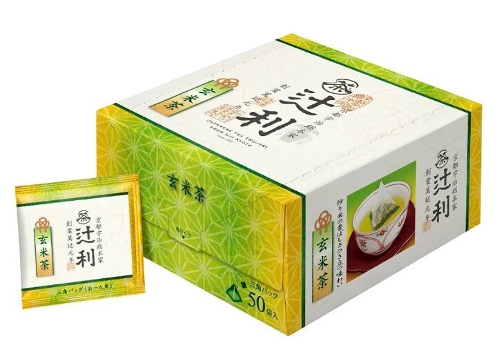 Tsujiri Triangle Bag Genmaicha 50P x 3【辻利 三角バッグ 玄米茶 50P×3】