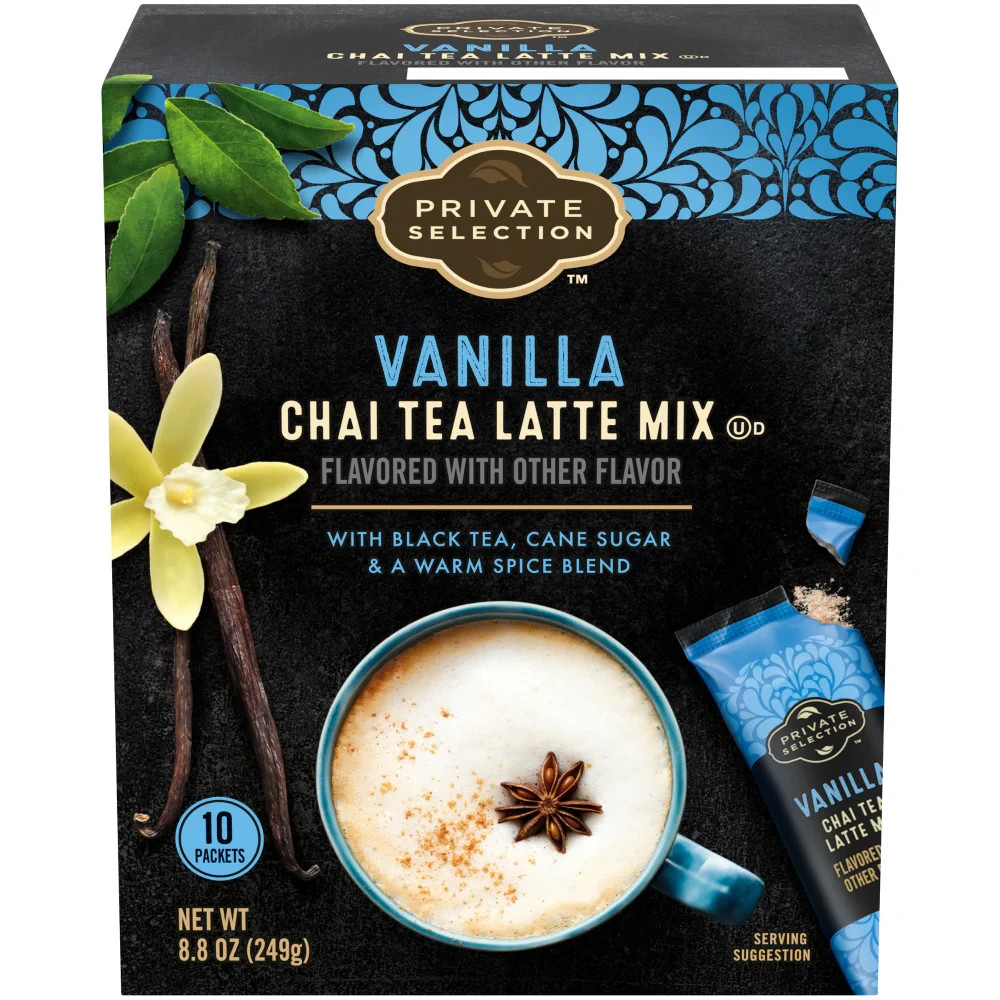 Private Selection Vanilla Chai Tea Latte Mix Packets 10 ct