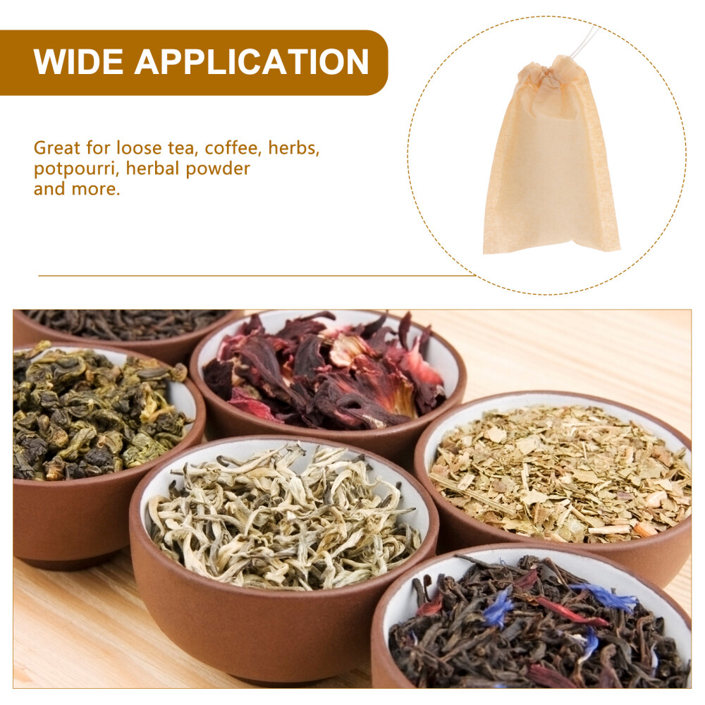 100PCS Drawstring Tea Bag Filter Paper Empty Tea Pouch Bags for Loose Leaf Tea