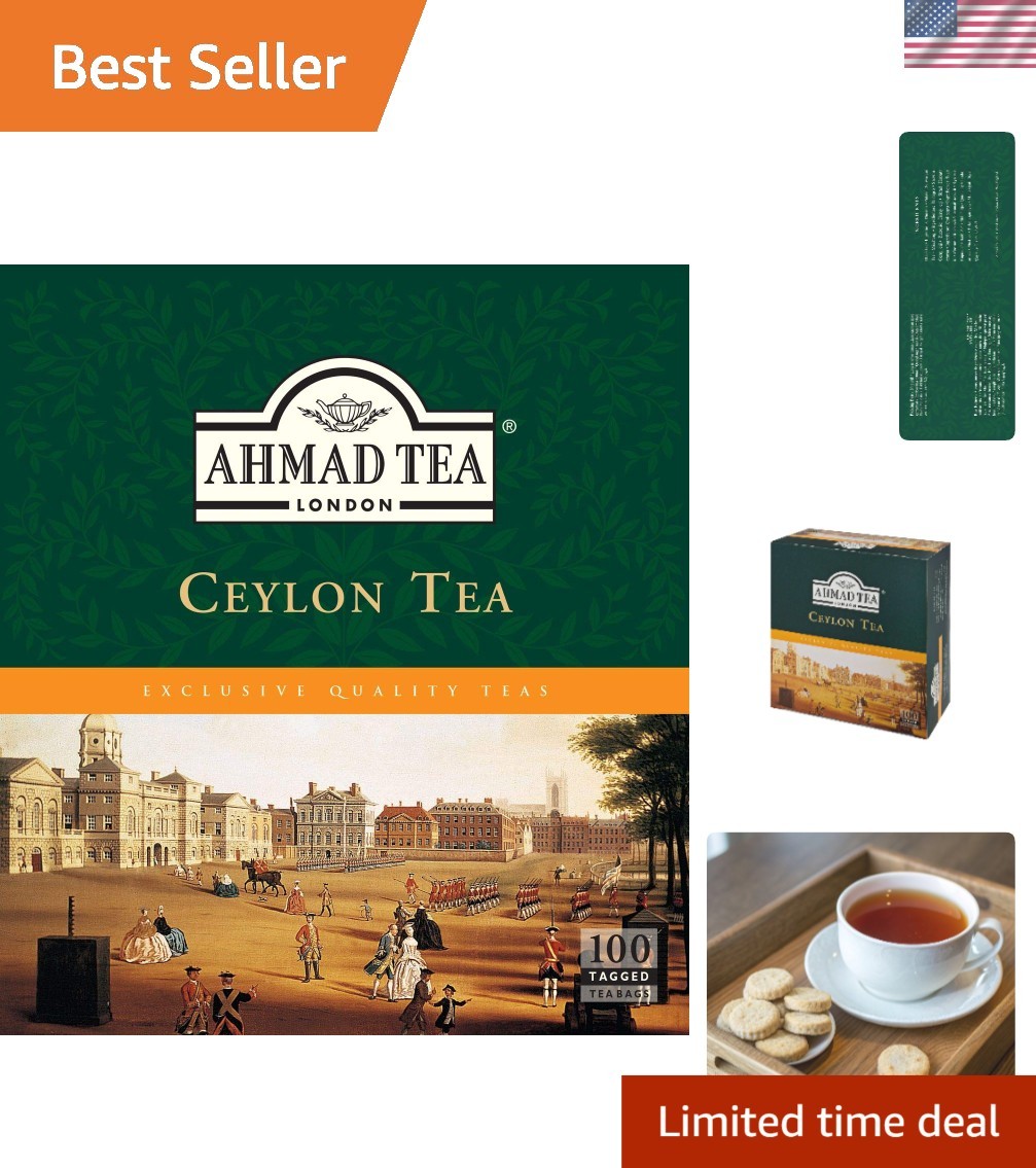Ceylon Tea Bags – 100 Count, Naturally Caffeinated & Zero Calories
