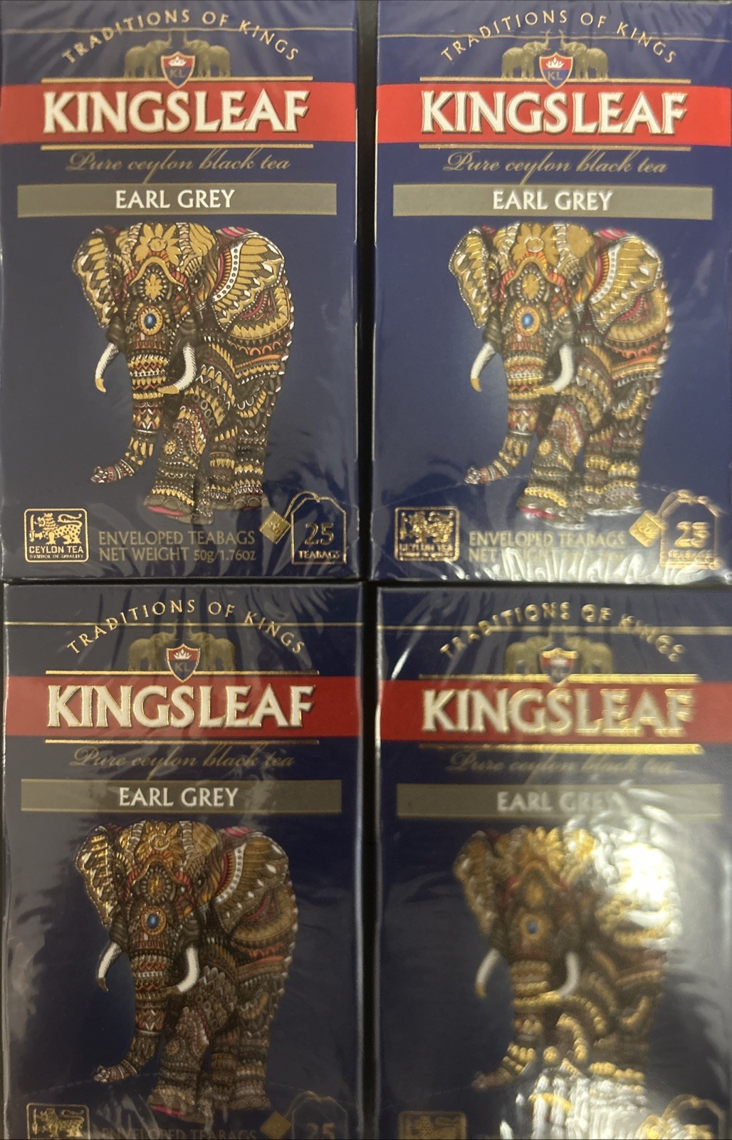 4 PACK KINGSLEAF Earl Grey Tea – 25 Tea Bags Per Box