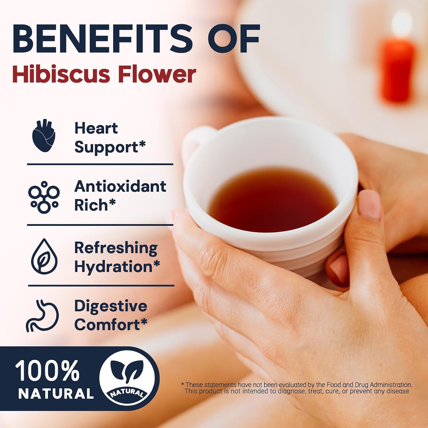 Hibiscus Tea Bags, Hibiscus Flower Herbal Tea – Rich in Vitamin C, Caffeine Free