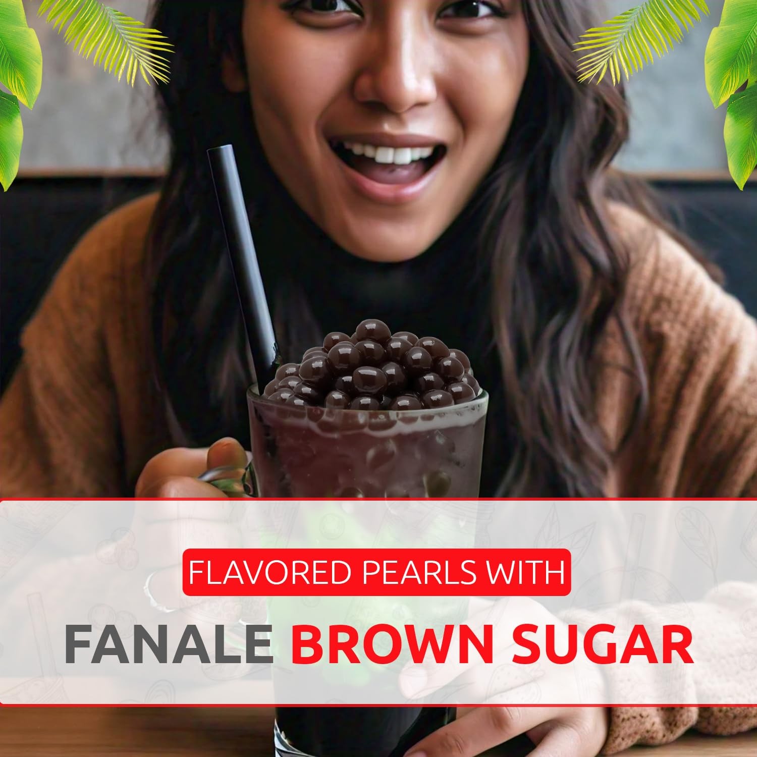 Fanale Brown sugar Popping Boba Pearls, Vegan, Non GMO, Gluten Free, Fat Free…
