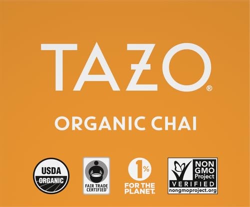 TAZO Tea Bags, Black Tea, Regenerative 32 Bags (Pack of 2), Organic Chai