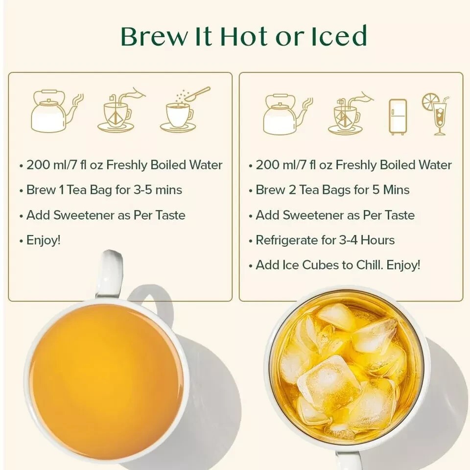 VAHDAM, Turmeric Ashwagandha Herbal Tea Bags 100% Pure Herbal Blend (50 Count)