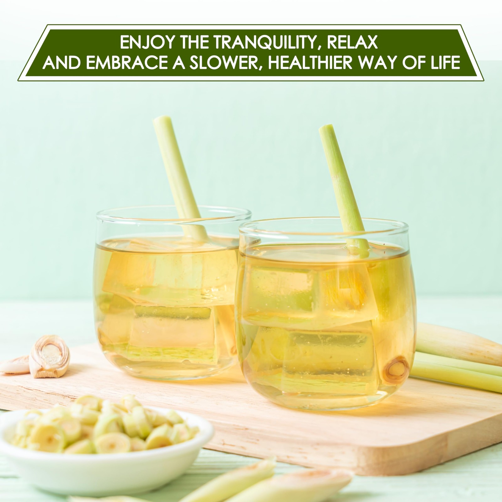 Lemongrass Tea Bags 40 Count 100% Natural Dried Herbal Sugar-Free