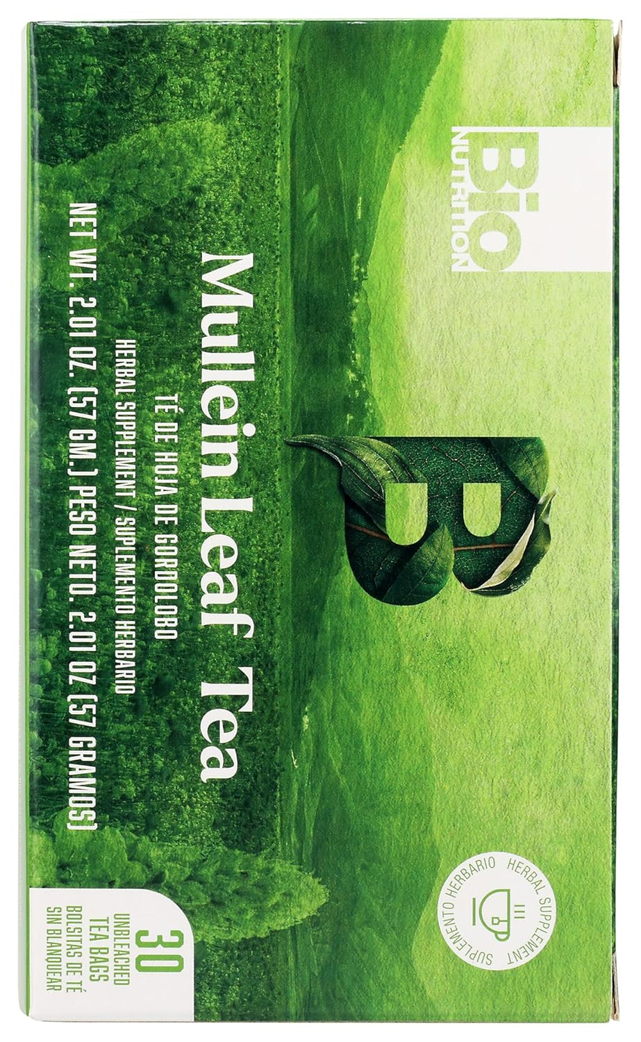 Mullein Leaf Tea, Caffeine Free, 30 Tea Bags, 2.01 Oz (57 G)