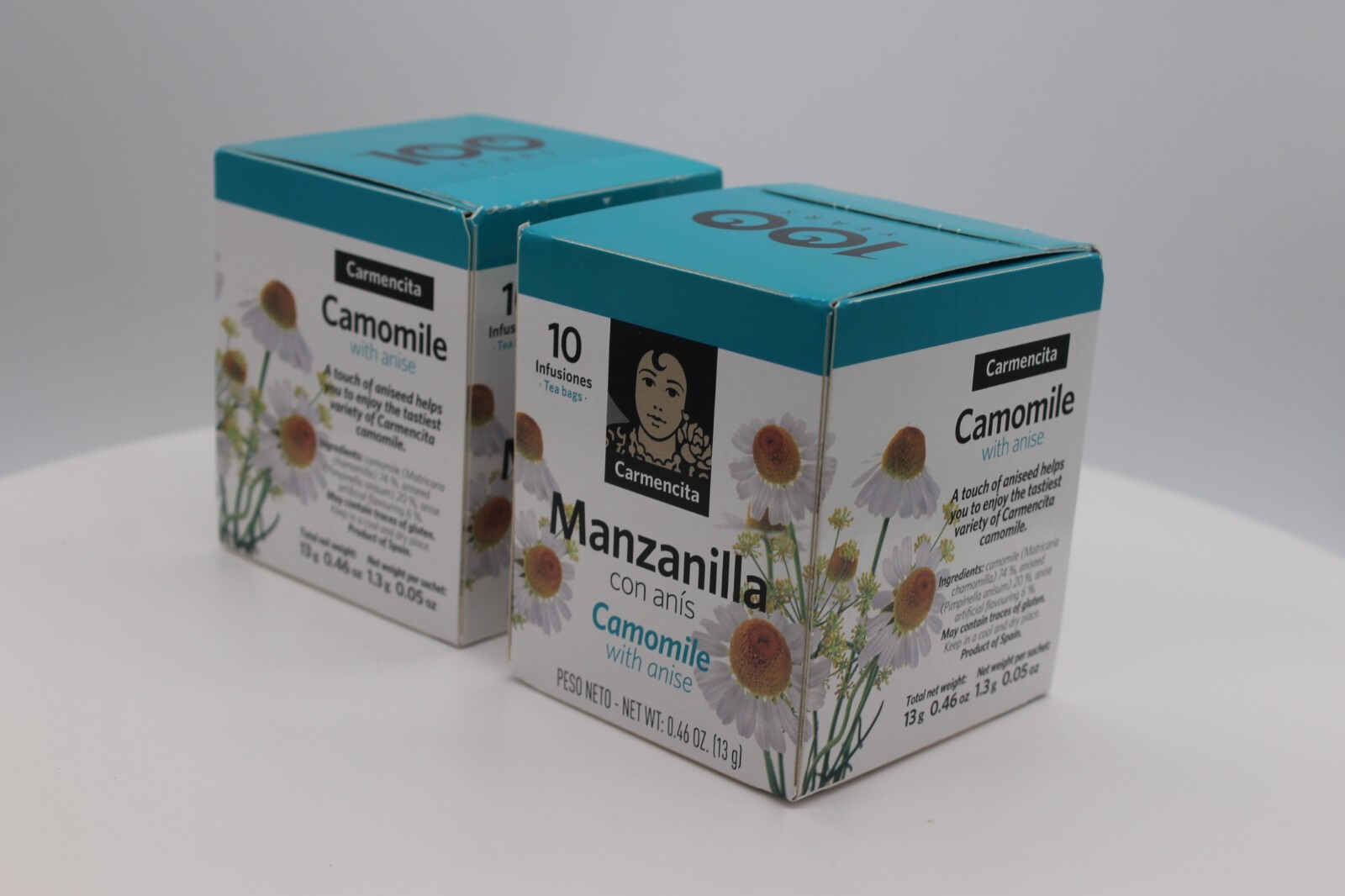 2 Carmencita Camomile Tea. Manzanilla (10 bags/each box ) 13g (0.46oz).