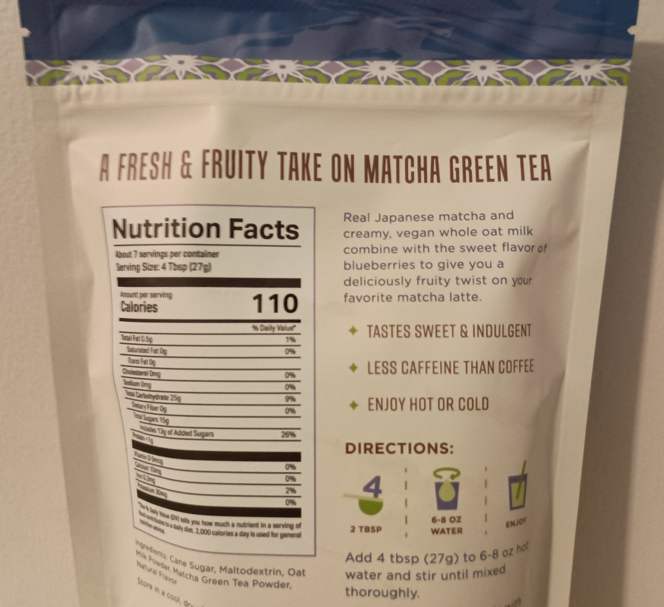 Karma Kitchen Japanese Barista-Style Blueberry Matcha Latte w/ Whole Oat Milk