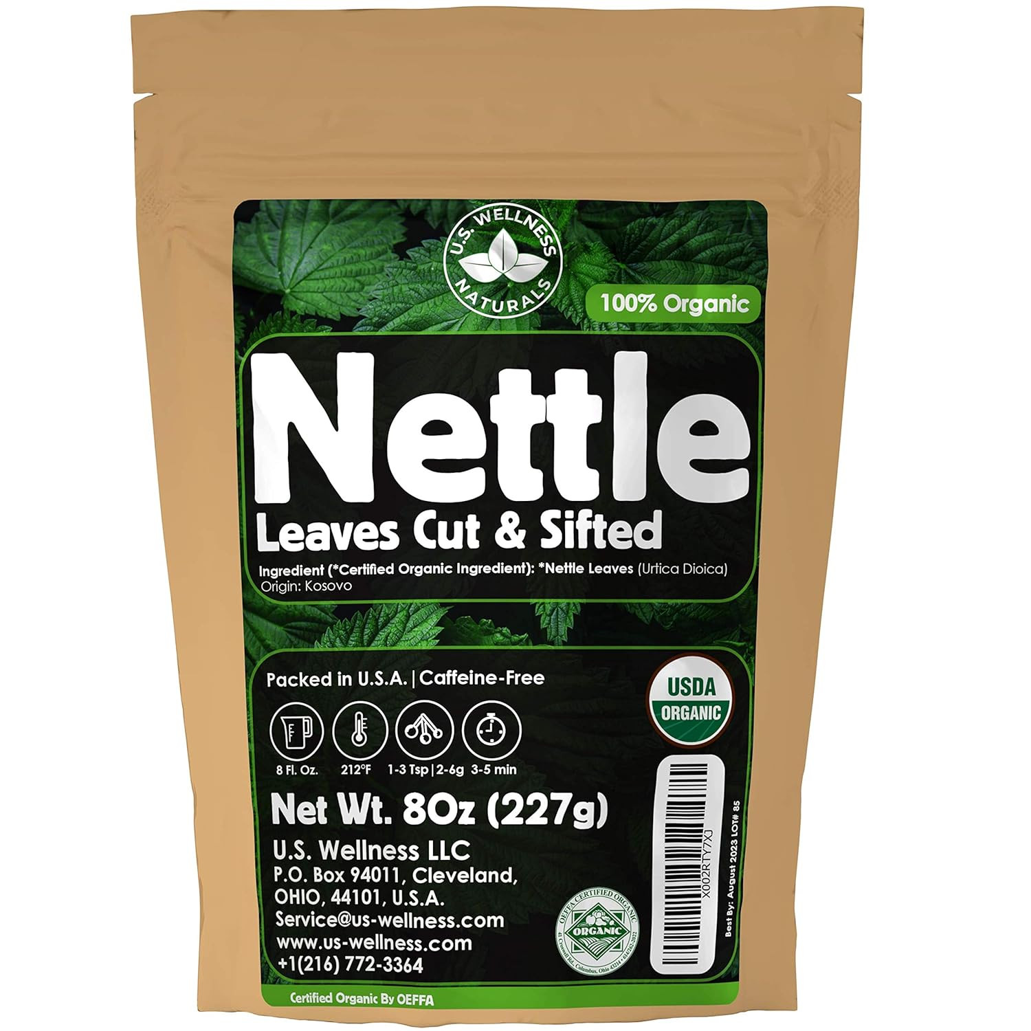 Nettle Tea – 8Oz (REAL WILD HARVEST) | 100% USDA Certified ORGANIC | Loose Leaf