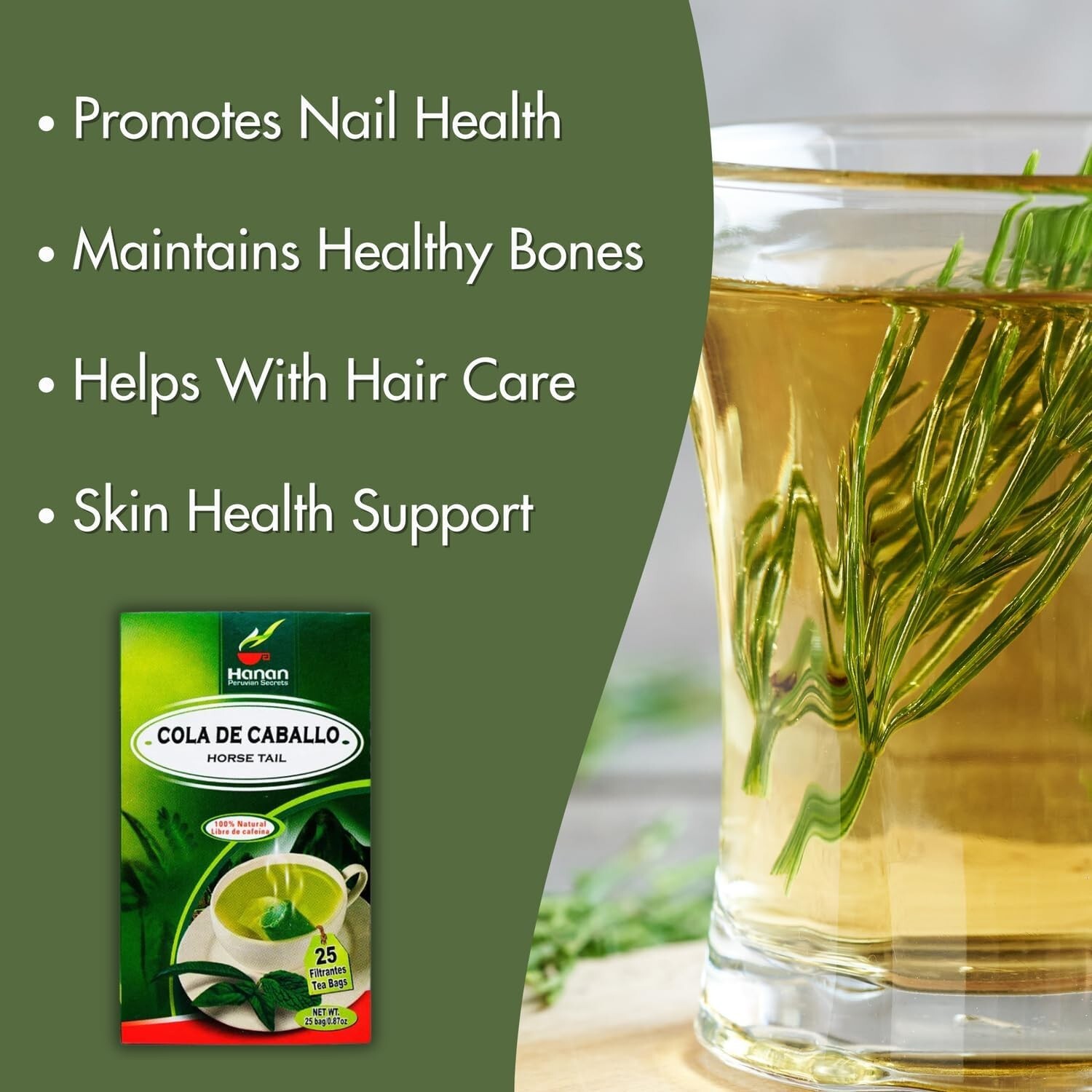Horsetail Tea Hojas de Cola de Caballo 50 Teabags Premium Dried Herb from Peru