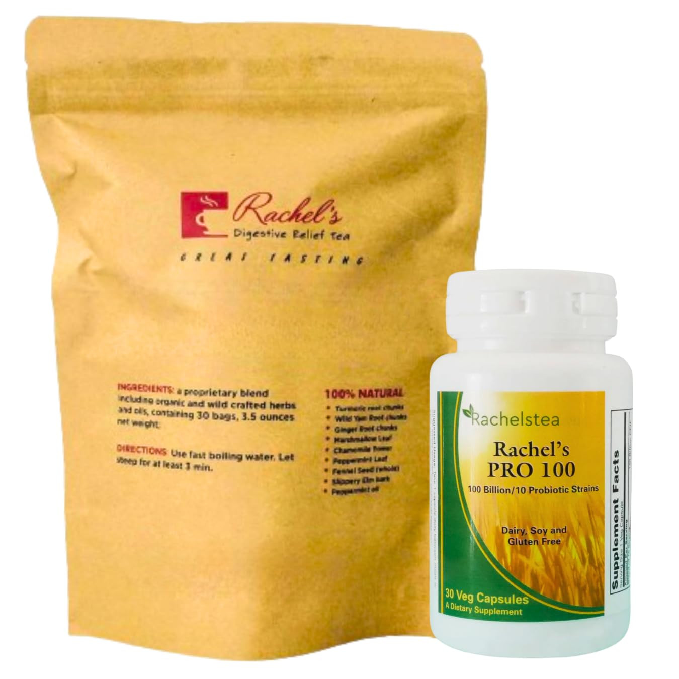 Rachel’s Tea: Herbal Blend with Probiotics – 30 Bags, 60 Cups