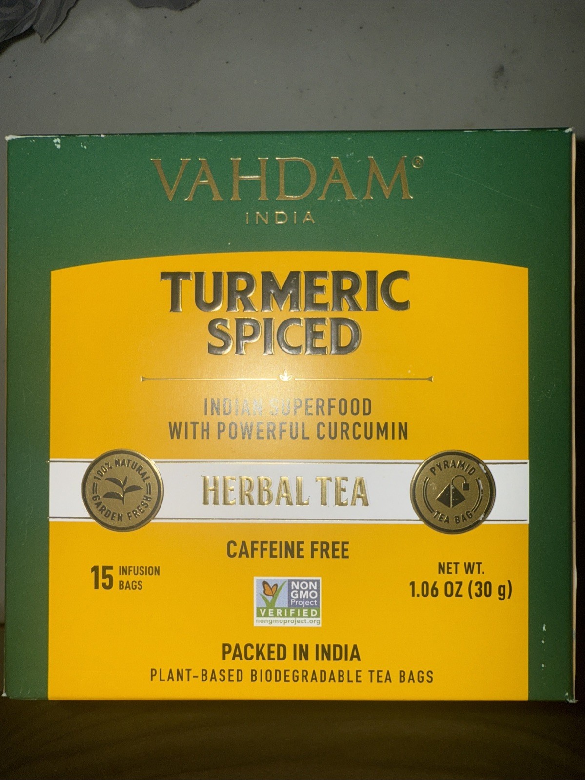 VAHDAM TEA-Tumeric Spiced Herbal Tea Caffeine Free Superfood Ex 01/26