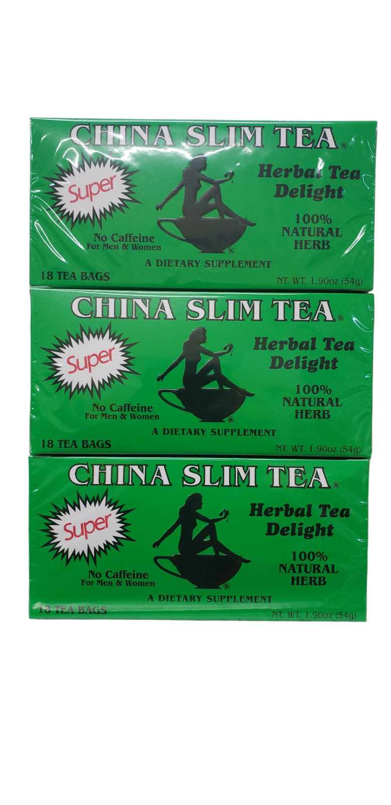 The Teapot Company China Slim Tea 3.17 oz. – Green (Pack of 3) 54 teabags.