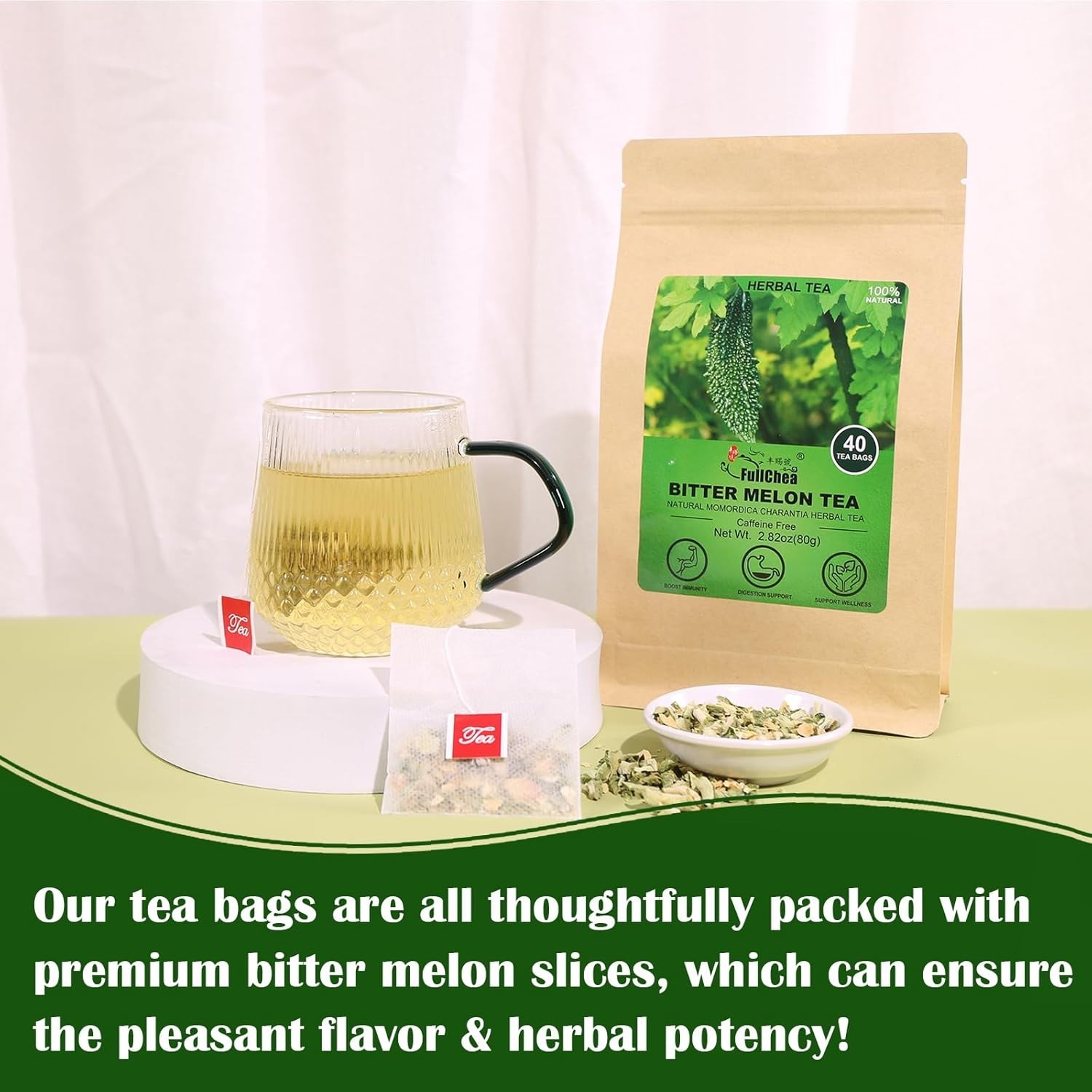 Bitter Melon Tea, 2g X 40 Count – Natural Dried Momordica Charantia – Cut & …