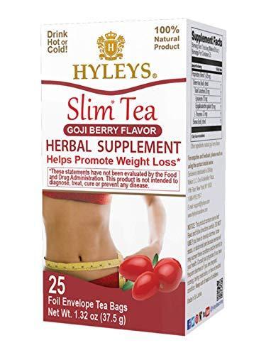 Hyleys Slim Tea Goji Berry – 25 Tea Bags (100% Natural, Sugar Free, Gluten Free