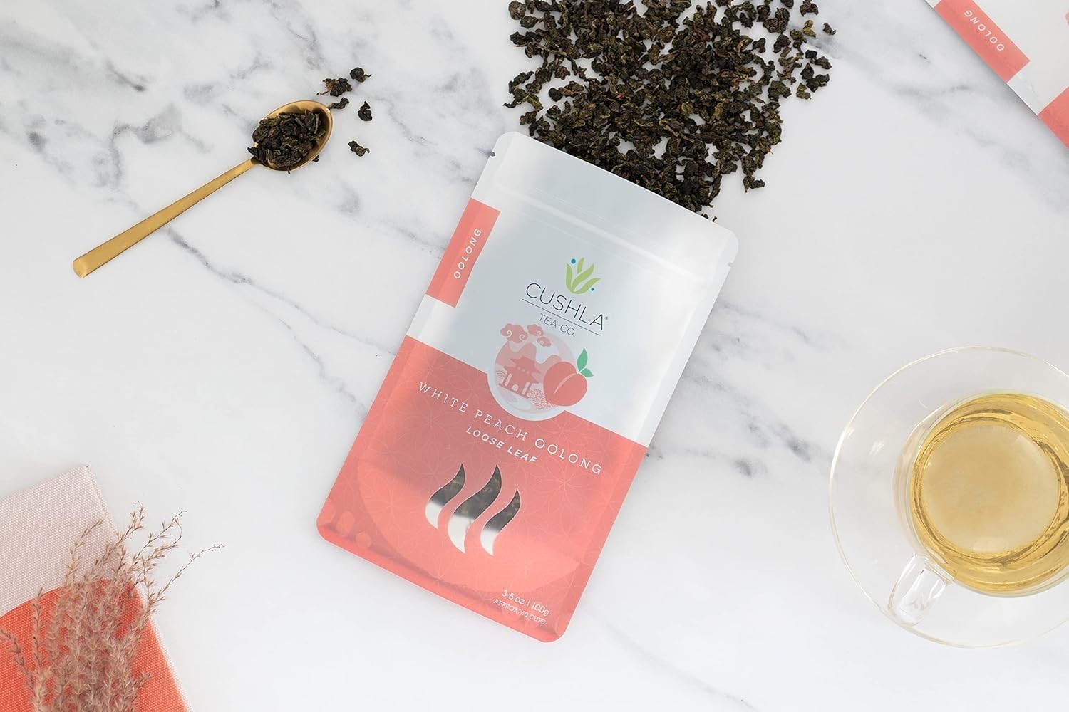 White Peach Wuyi Oolong Loose Leaf Tea – Unsweetened 3.5 Ounces