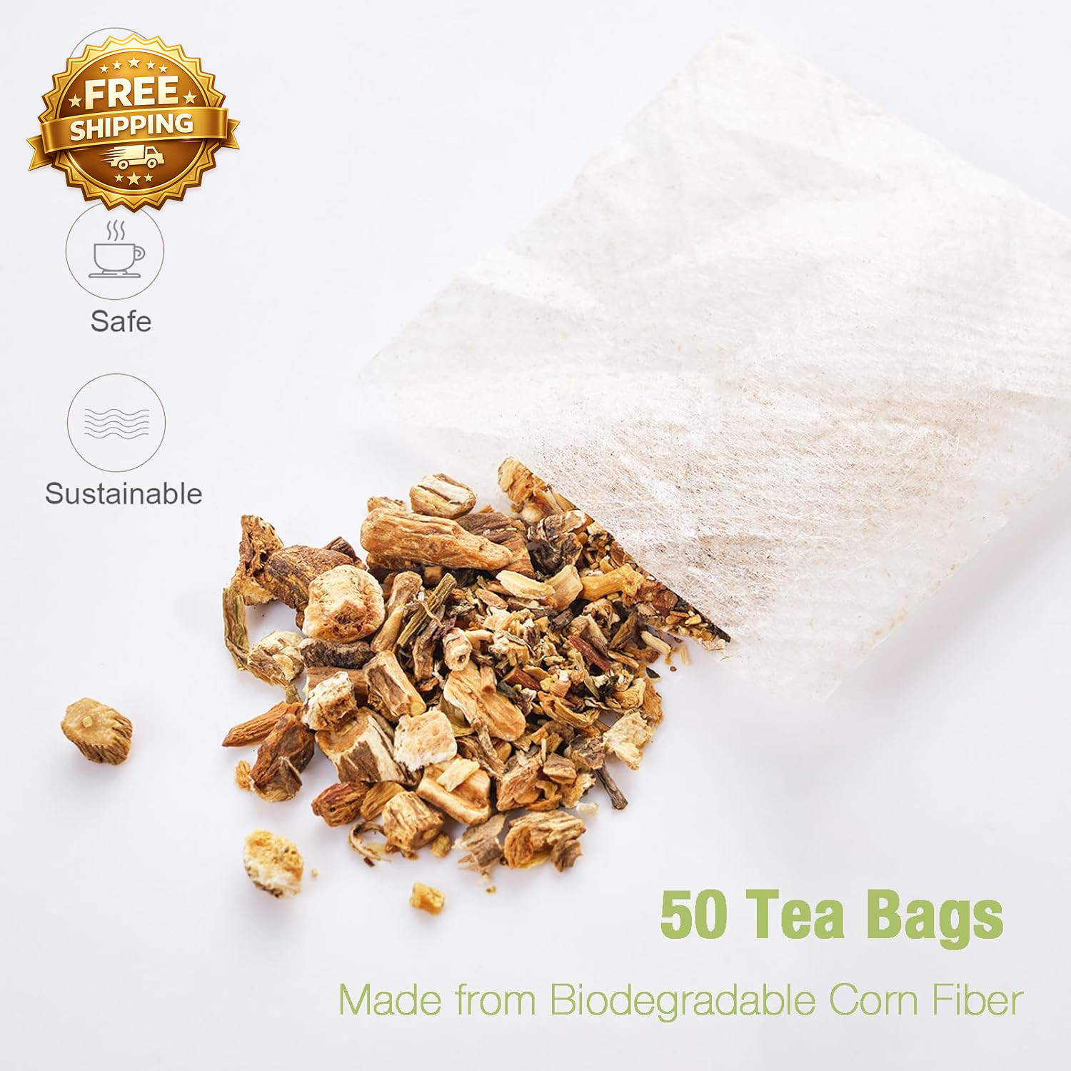50 Bags Roasted Dandelion Root Tea Bags 2.5/Bags Natural Dried Dandelion Root