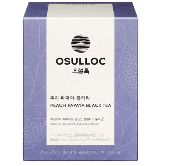 OSULLOC Peach Papaya Black Tea Pyramid Bags 2.5g 10 Bags 1 Pack