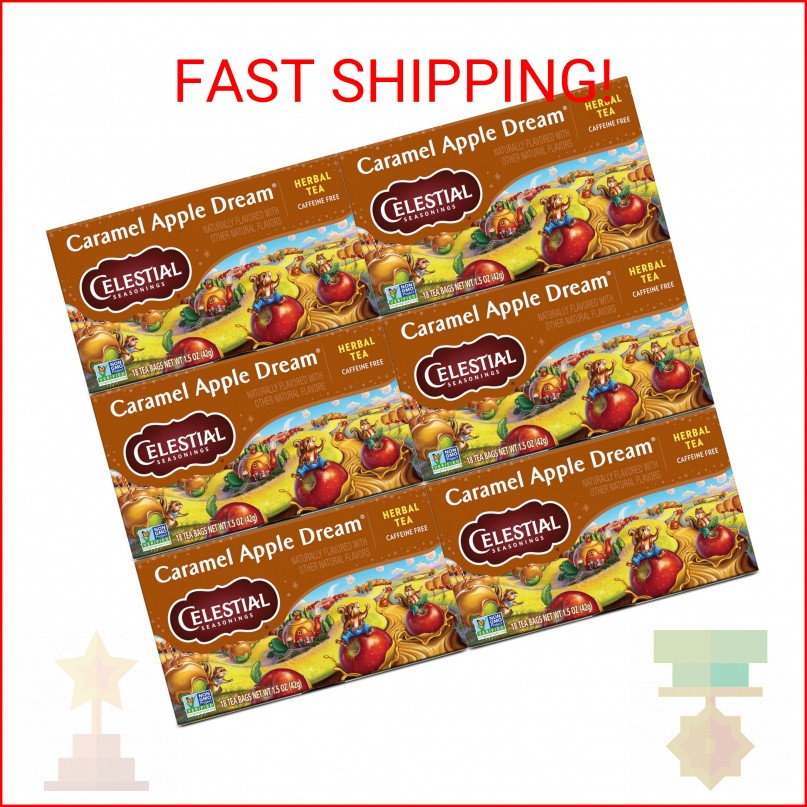 Celestial Seasonings Herbal Tea, Caramel Apple Dream, 18 Count (Pack of 6)