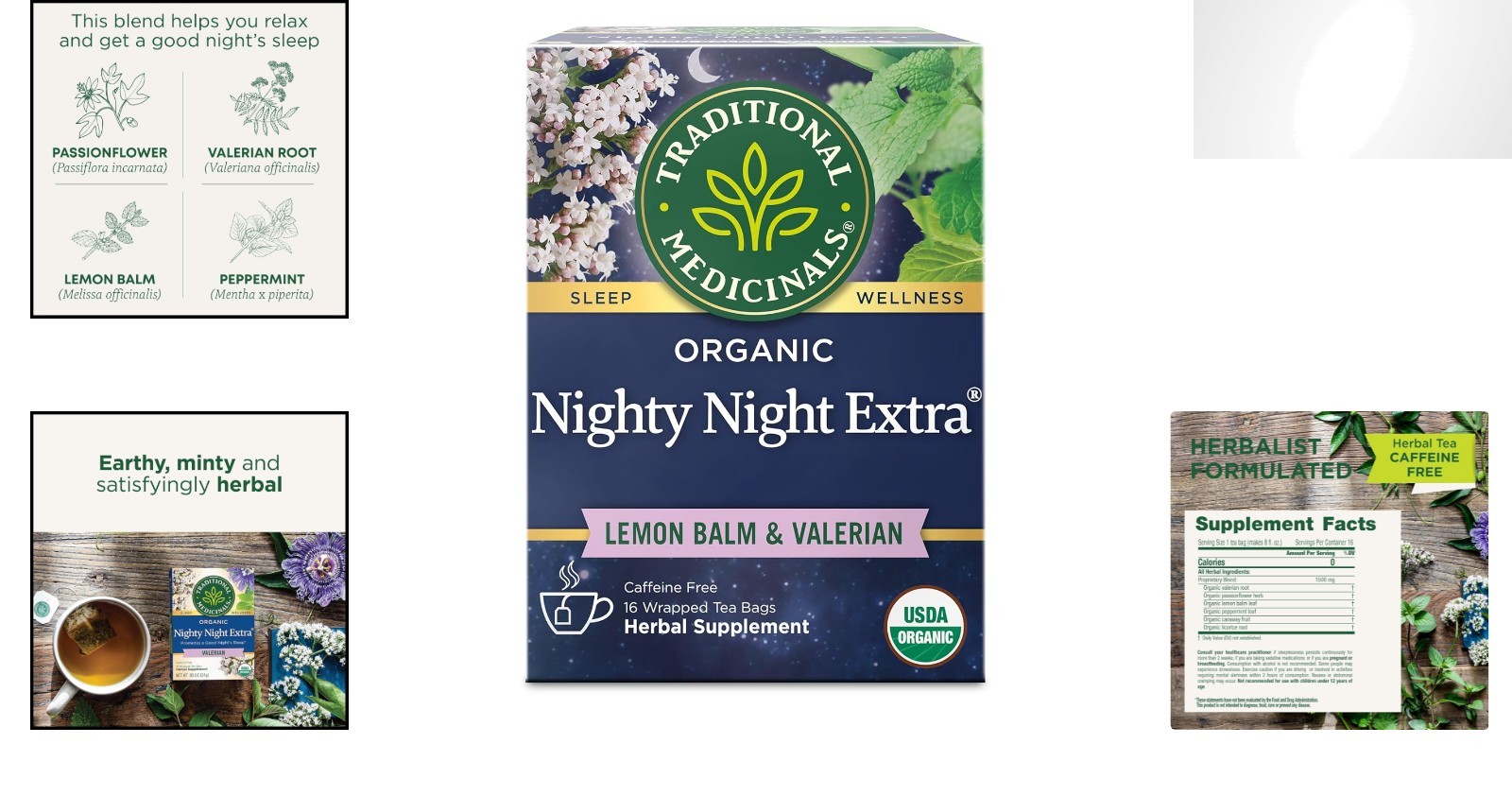 Mindfully-Made Organic Nighty Night Extra Tea – 16 Tea Bags for Relaxation