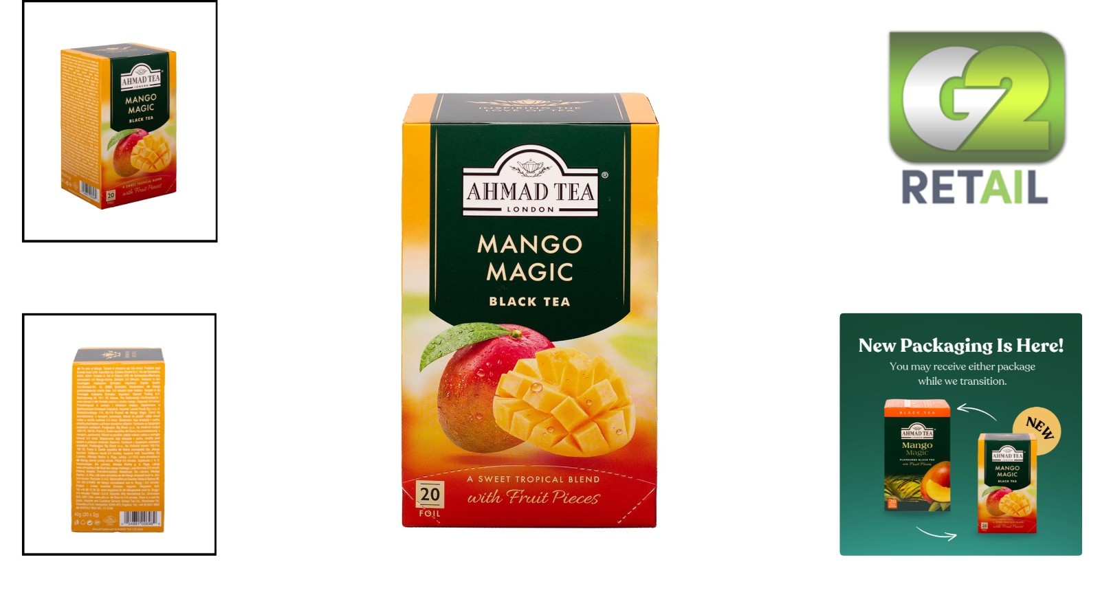 Mango Magic Black Tea – 20 Count Tea Bags for Refreshing Moments