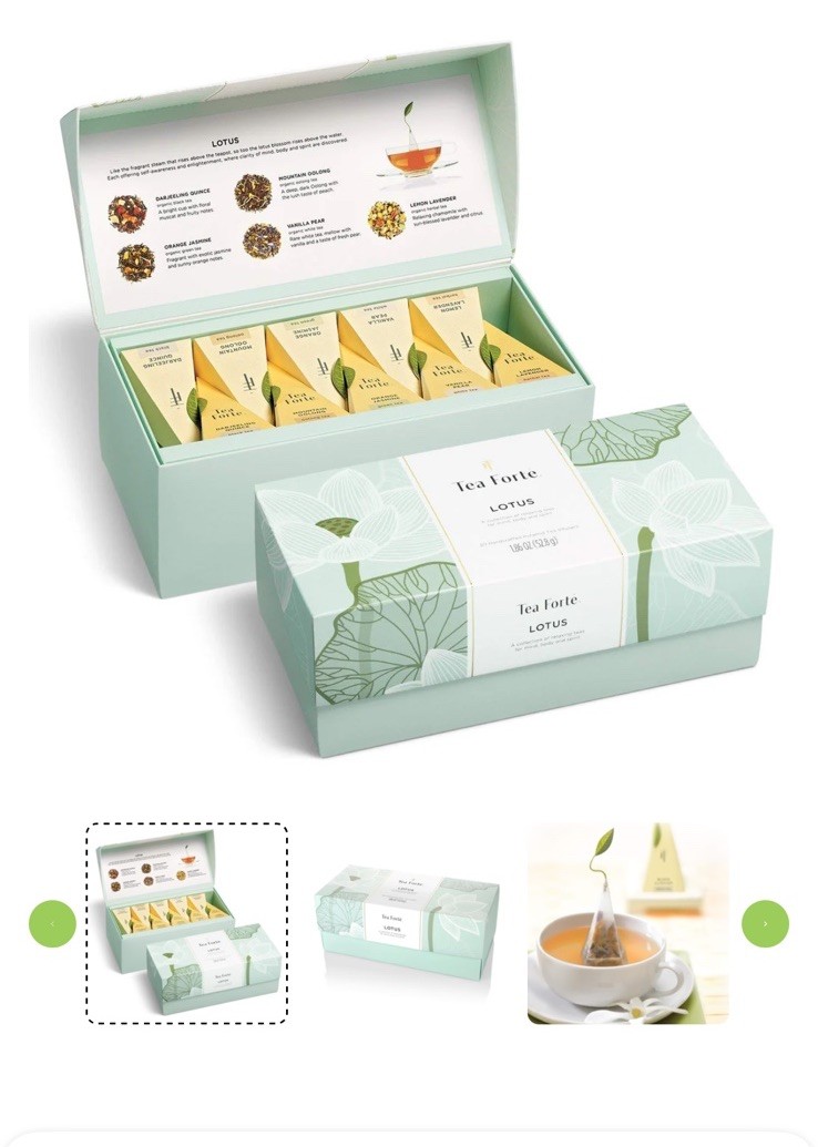Tea Forte Lotus Presentation Box Tea Gift Set Sampler, 20 Assorted Variety Ha…
