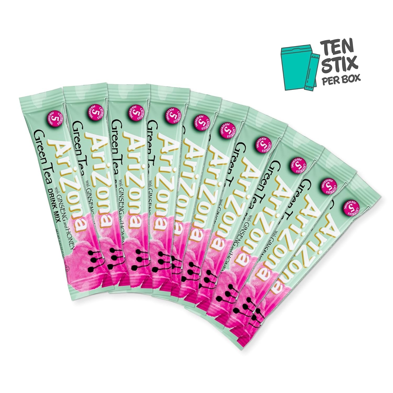 AriZona Green Tea with Ginseng and Honey – On-the-Go 10ct boxes (Pack of 12)