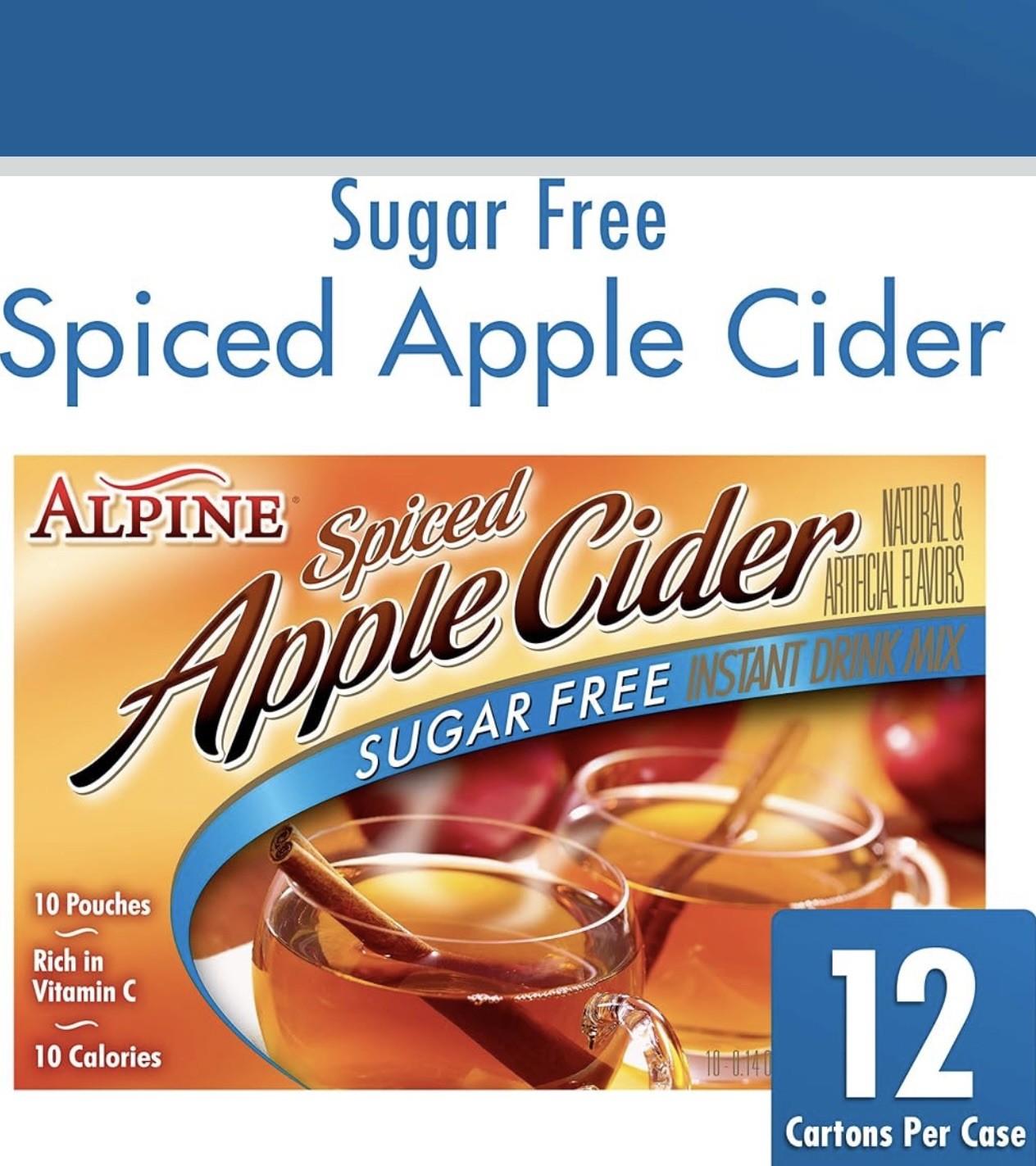 Alpine Apple Cider SUGAR FREE, 1.4 oz – Case of 12 (SHIPS SAME DAY)