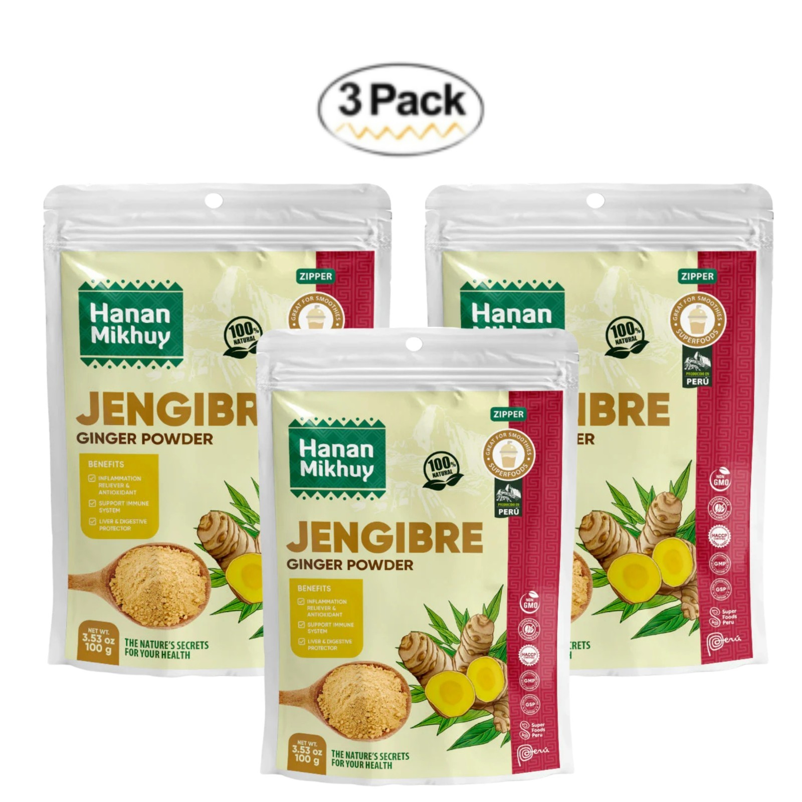 Jengibre Molido 100% Natural Ginger Powder for Digestive & Circulatory from Peru