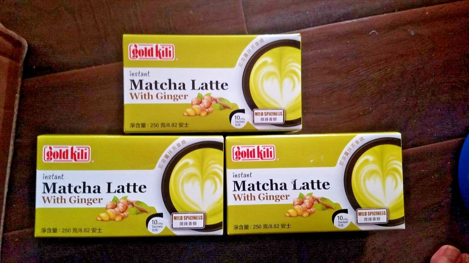 3 PACK GOLD KILI INSTANT MATCHA GREEN TEA GINGER LATTE (10 BAGS EACH)