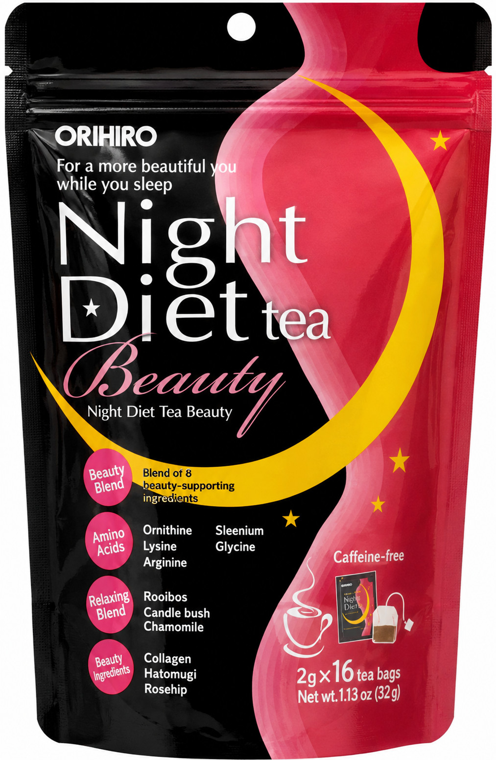 Night Diet Orihiro Tea Beauty 16 bags×10packs Kintoki ginger caffeine-free JP