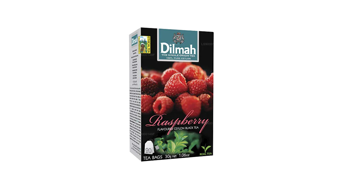 3 DILMAH RASPBERY Flavor Ceylon Black Tea Sri Lanka Origin (60 servings)