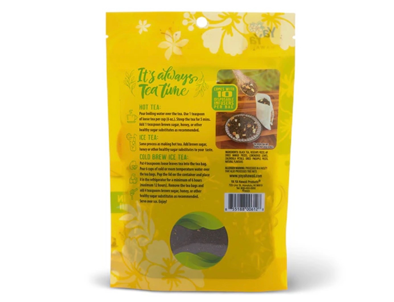 Organic🍍Pineapple Mango Tea, Iced or Hot, with 10 infusers, YaYa Hawaii Select
