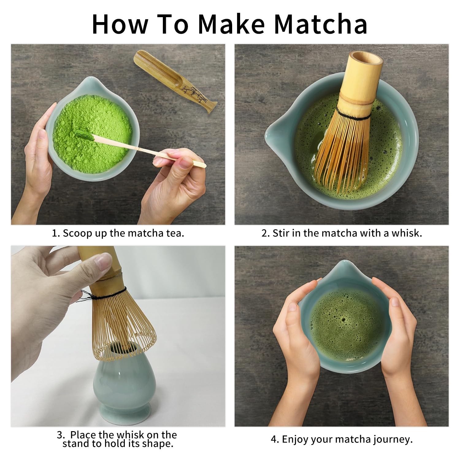 Matcha Whisk Set, Matcha Bowl with Spout, Bamboo Whisk, Scoop, Sifter, Whisk …