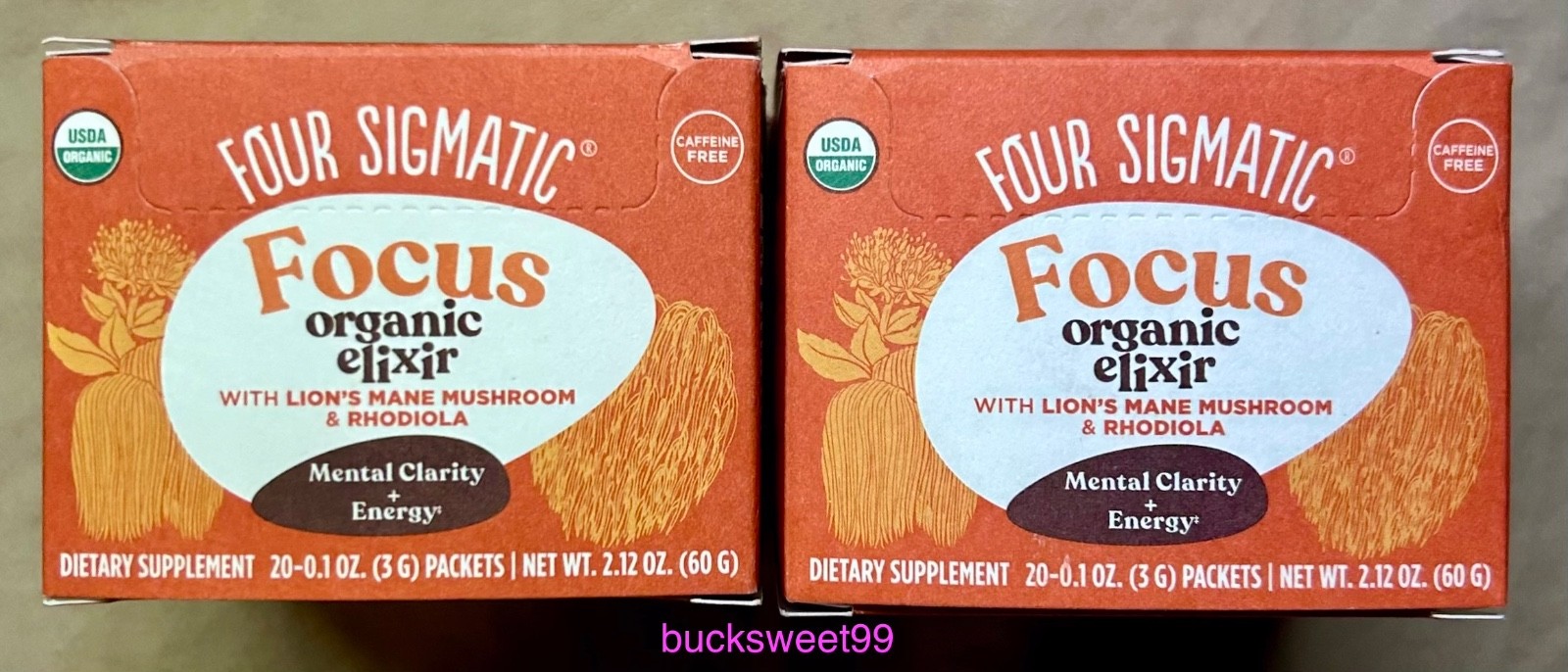 FOUR SIGMATIC FOCUS Organic Elixir – 20 Packets each BOX – EXP 1/28 – 2 BOXES