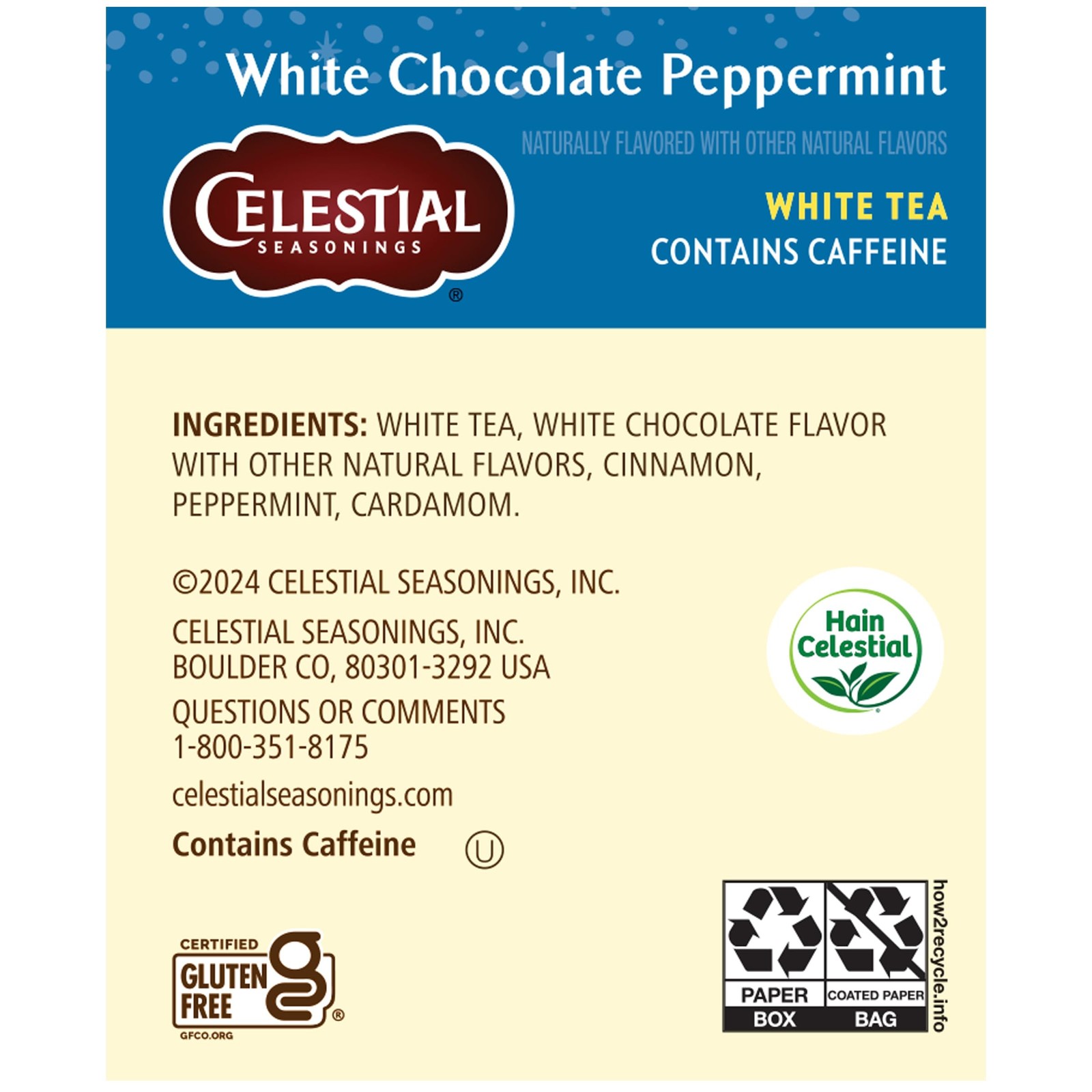 Celestial Seasonings White Chocolate 20 Count (Pack of 1), No Color