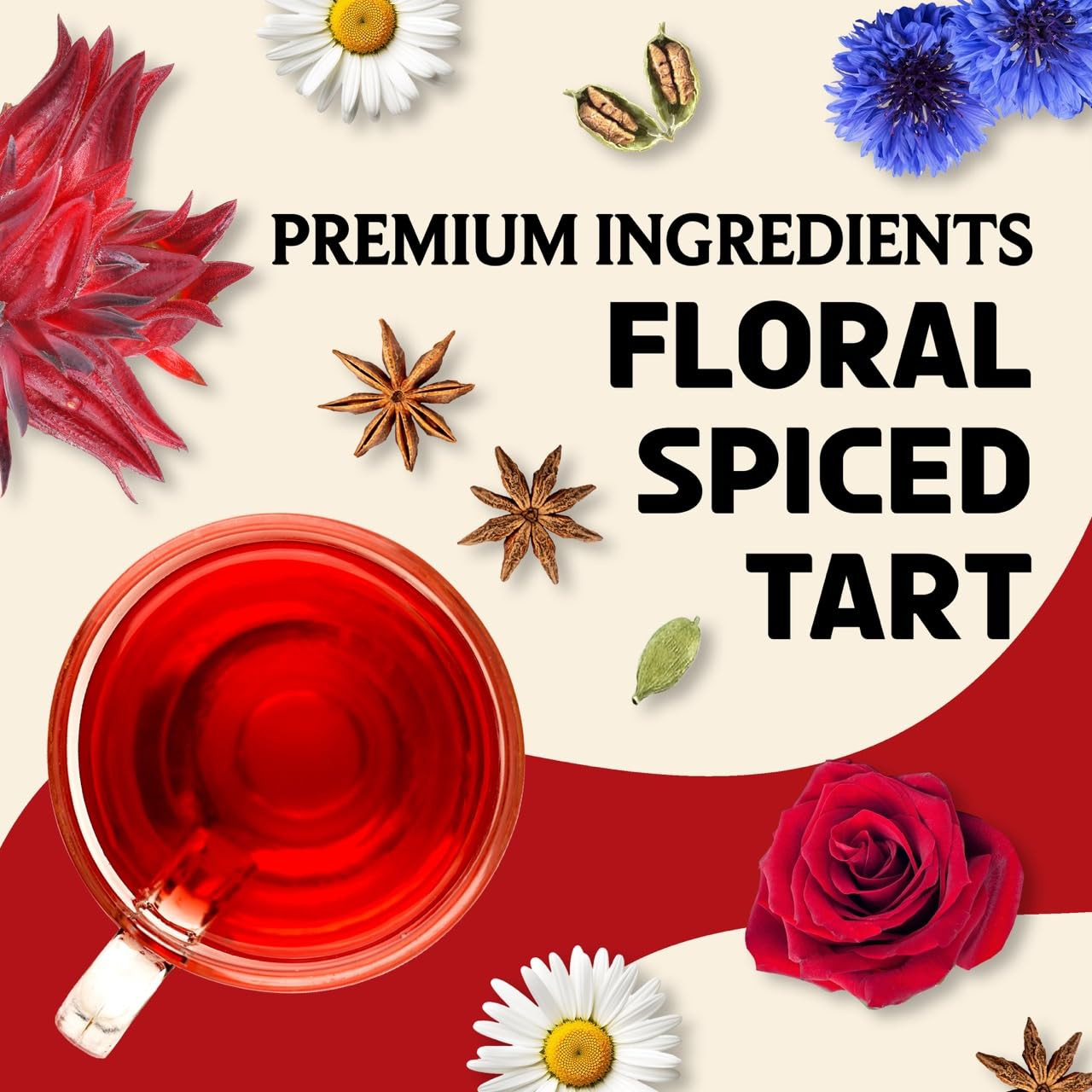 , Hibiscus Rose Herbal Loose Tea (50+ Cups) | 100% Natural, Handmade, Pure from