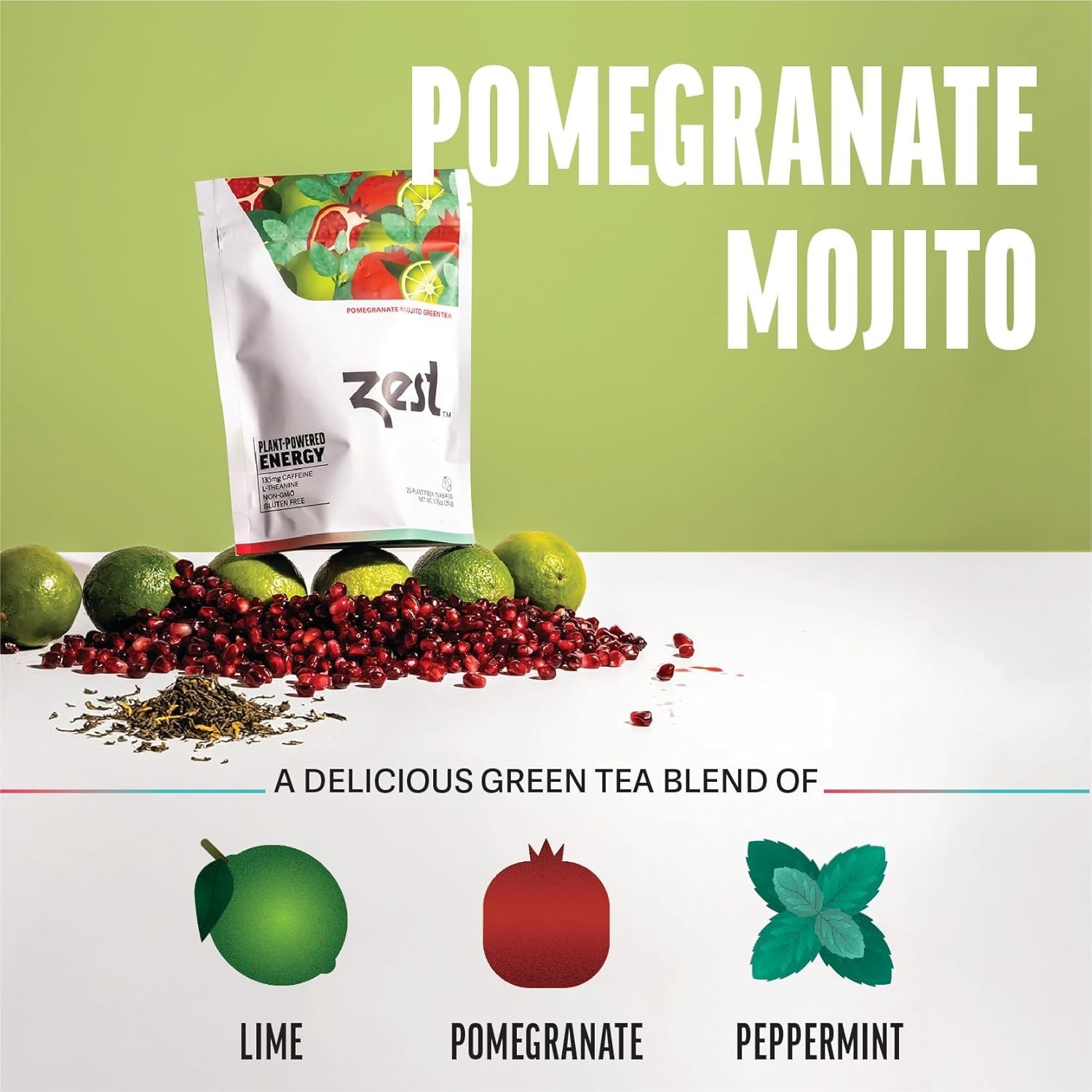 Zest Energy Green Tea Pomegranate Mojito 20ct