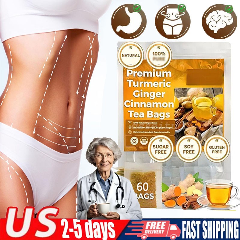 60-300 Turmeric,Ginger,Cinnamon Tea Bags,100% Natural,No Additives,Caffeine Free