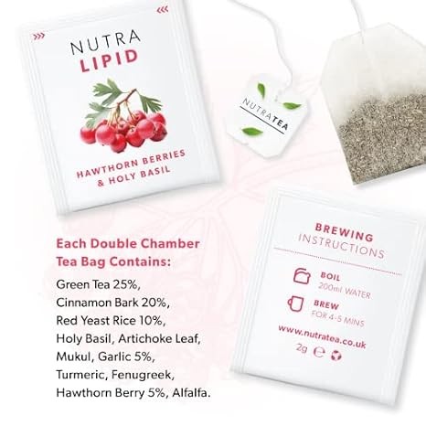 NutraLipid Tea – Herbal Blend for Cholesterol & Heart Health – 20 Tea Bags