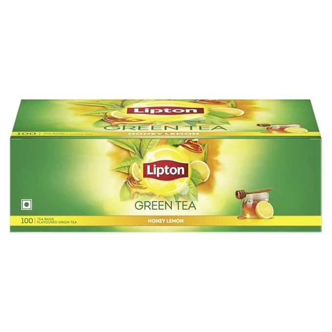 Lipton Honey Lemon Green Tea 100 Bags | Natural Flavour | Zero Calories | Detox