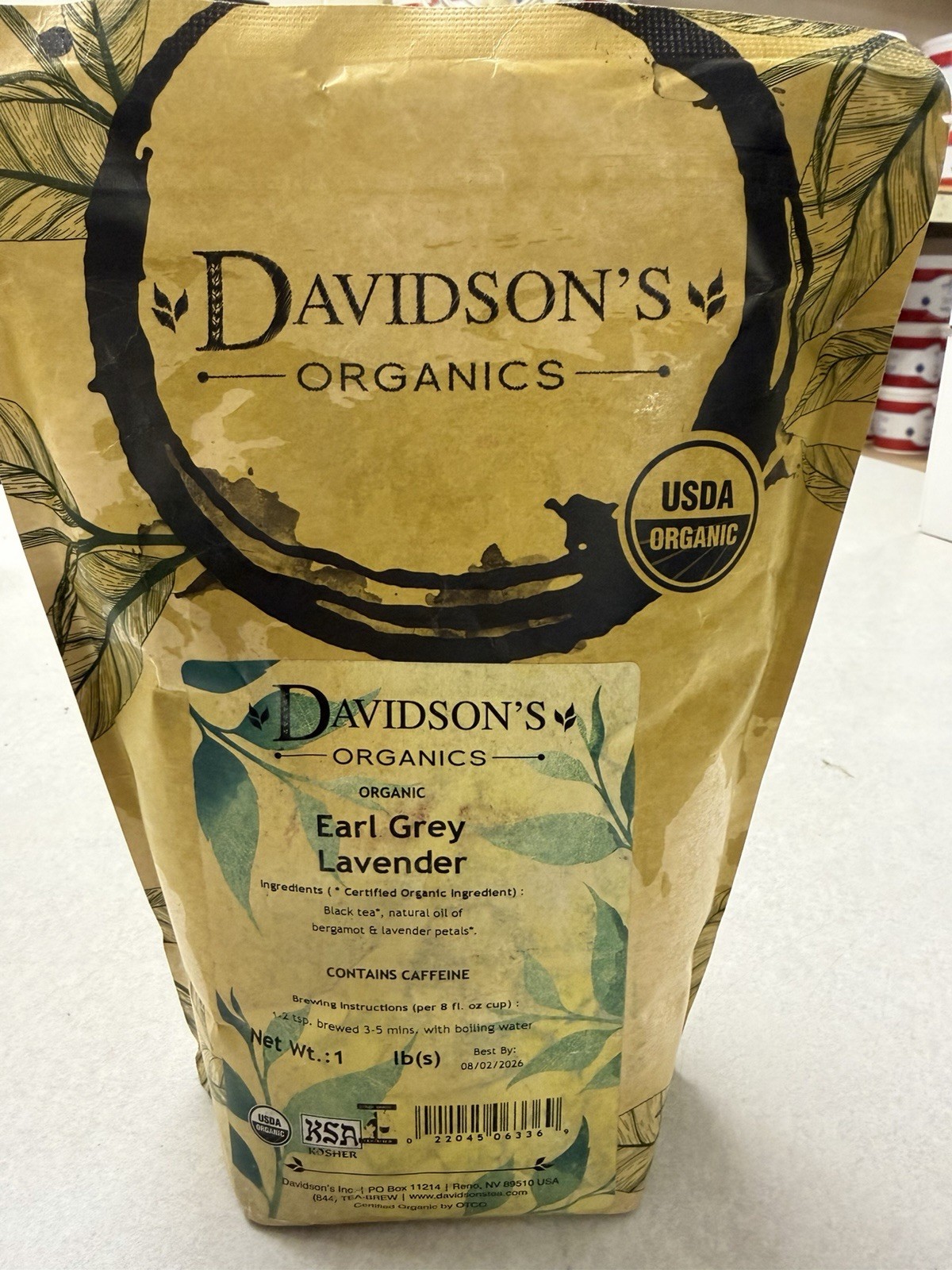 Davidson’s Organics Earl Grey Lavender, Loose Leaf Tea, 16-Ounce Bag