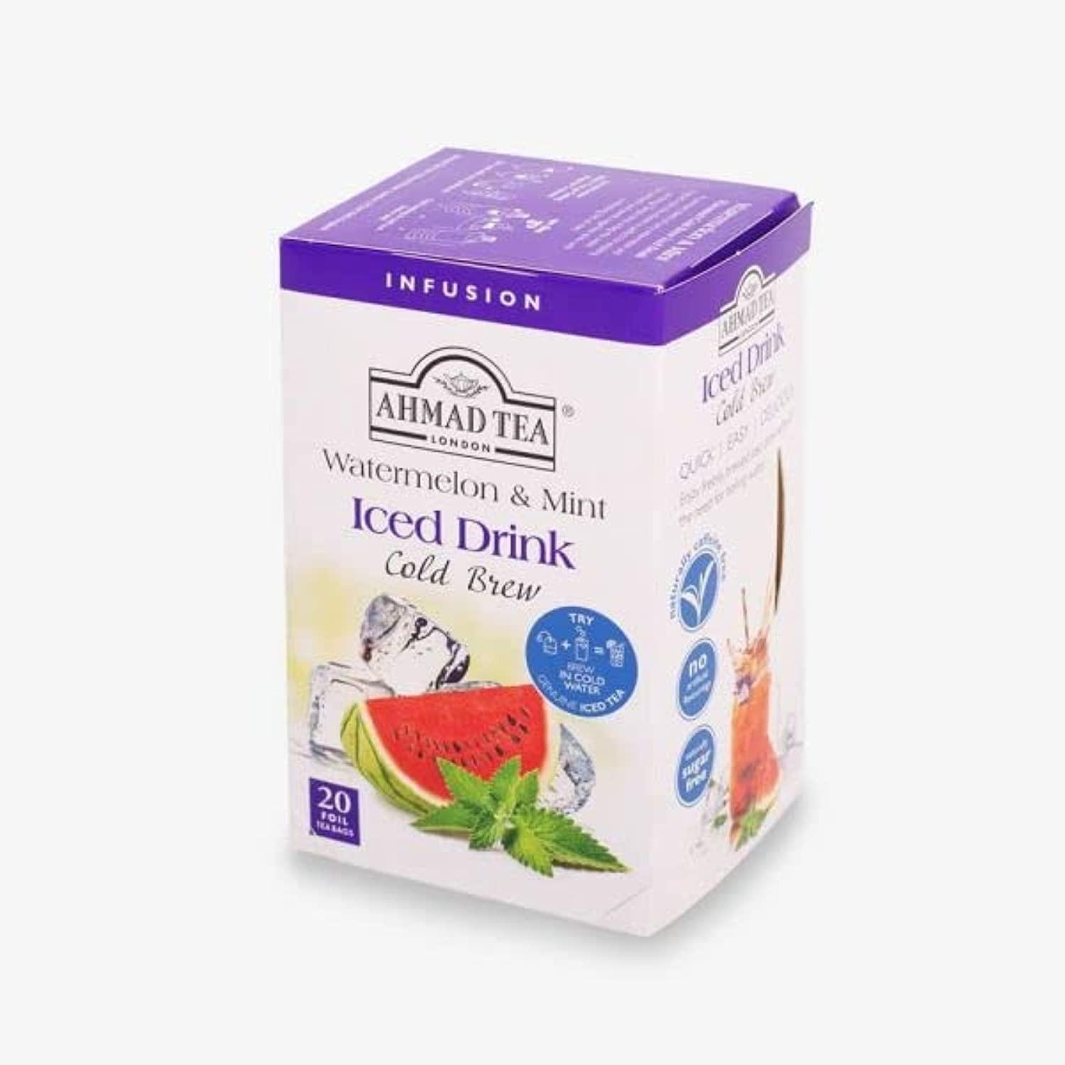 Green Tea, Cold Brew Lemon and Mint Teabags, Iced Tea, 20 Ct (Pack of 1) – Caffe