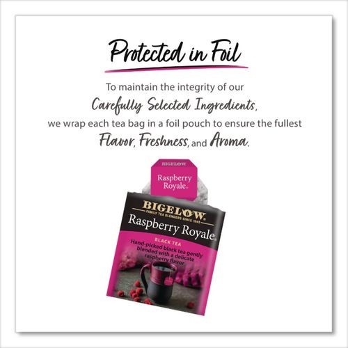 Bigelow Raspberry Black Tea, Raspberry, 0.34 lbs, 28/Box