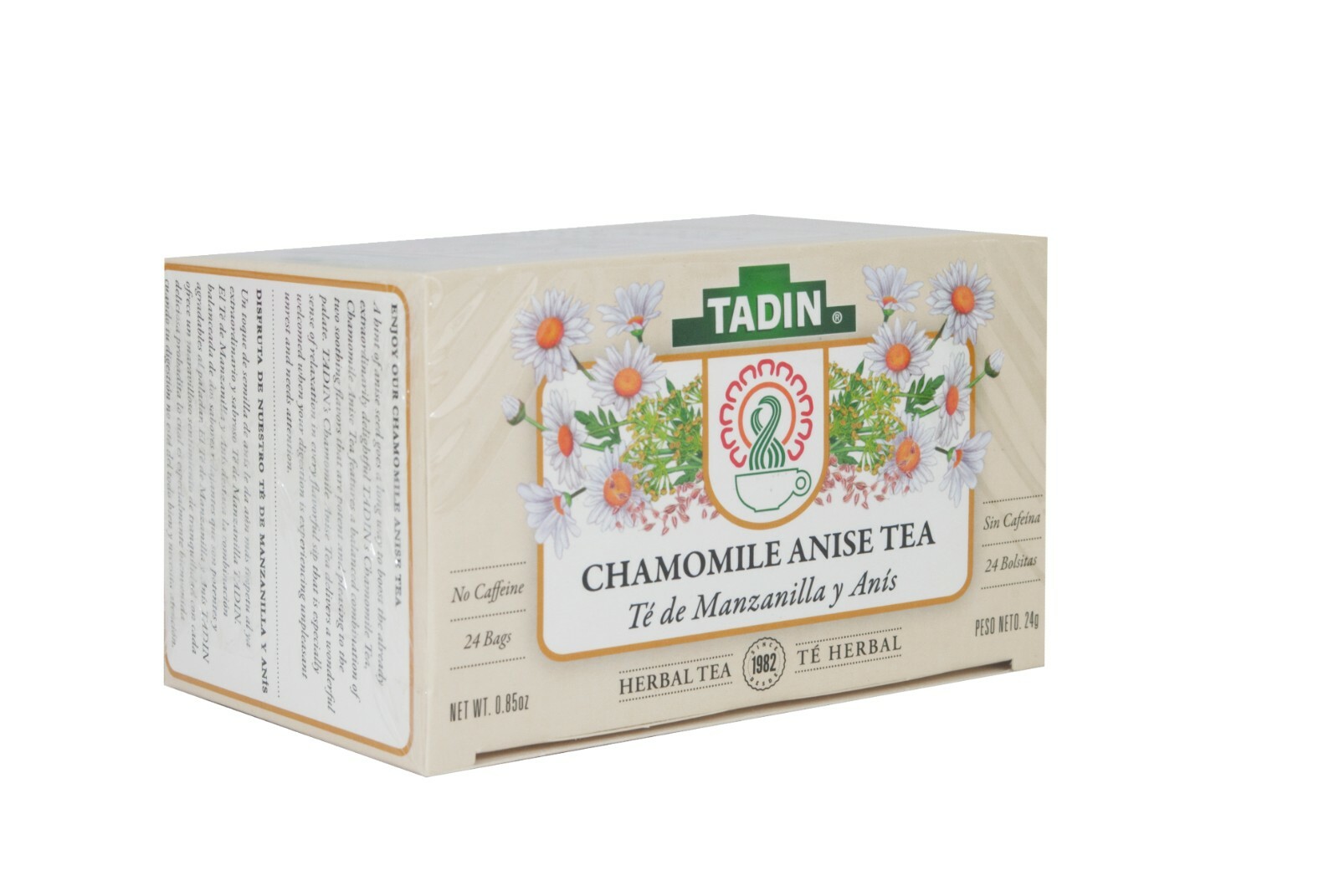 Tadin Chamomile & Anise Tea (Manzanilla & Anis), 24 Bags (6 BOXES) 03/2025