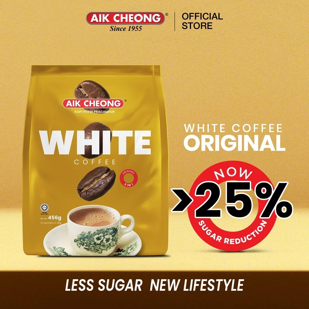 AIK CHEONG White Coffee – Original (456g/38g x 12 Sticks)