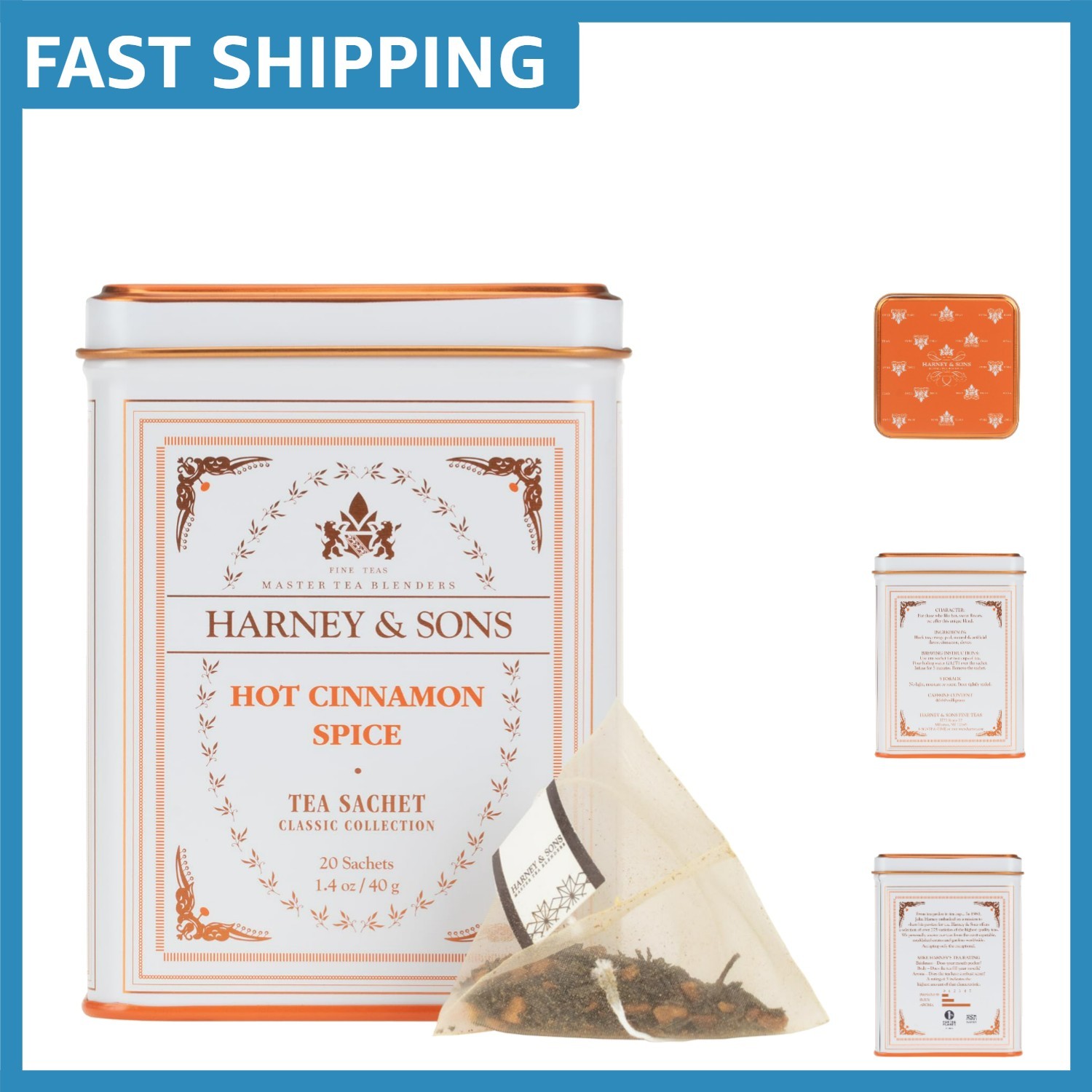 Classic Hot Cinnamon Spice Tea – 20 Sachets of Bold Flavor and Comfort