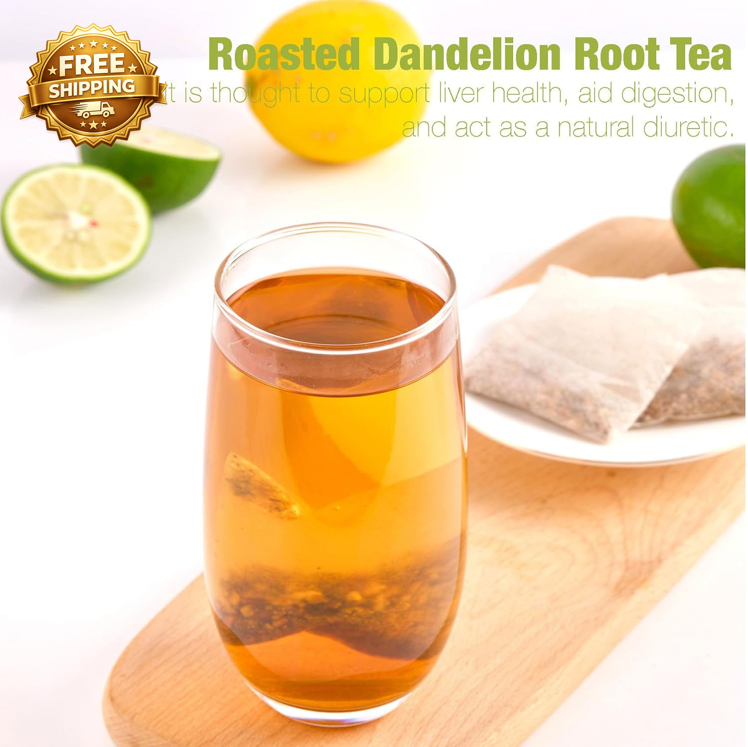 50 Bags Roasted Dandelion Root Tea Bags 2.5/Bags Natural Dried Dandelion Root